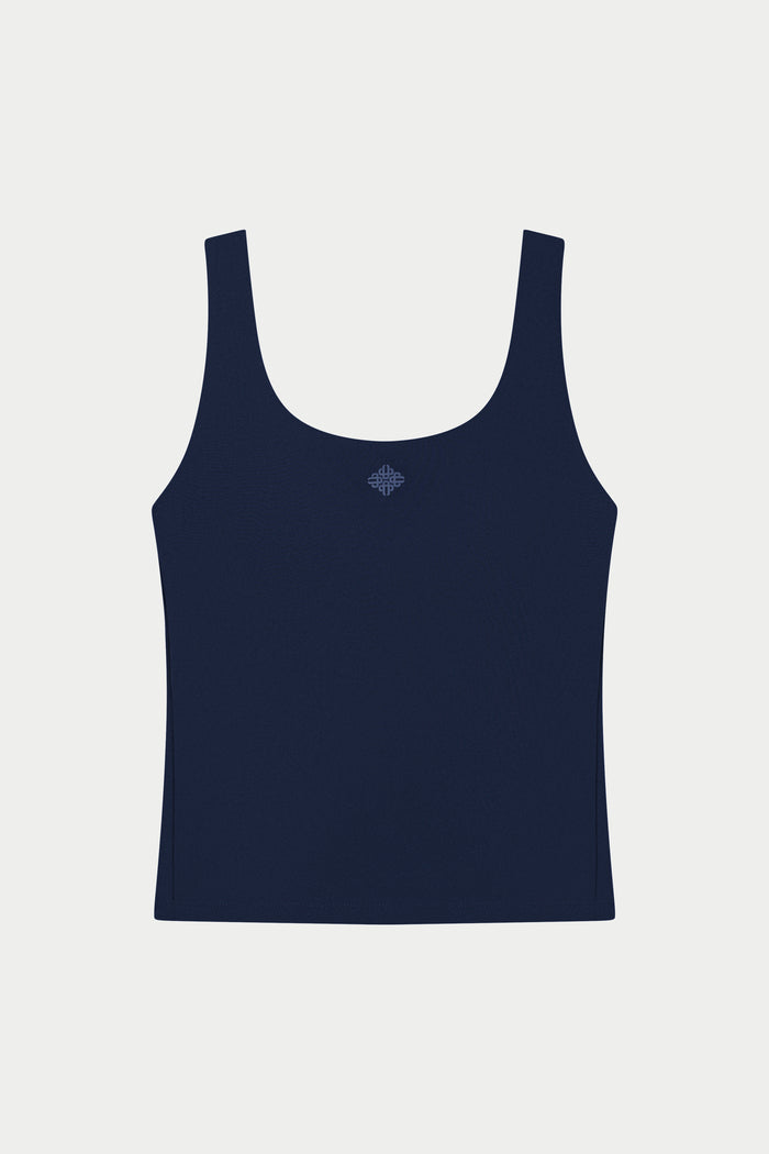 SCULPTING STRETCH SCOOP NECK SPORTS TOP - DARK NAVY