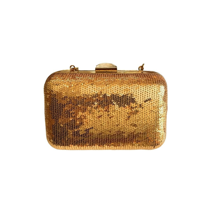 BCBGMAXAZRIA Sequin - Embellished Hardcase Clutch - Runway Catalog