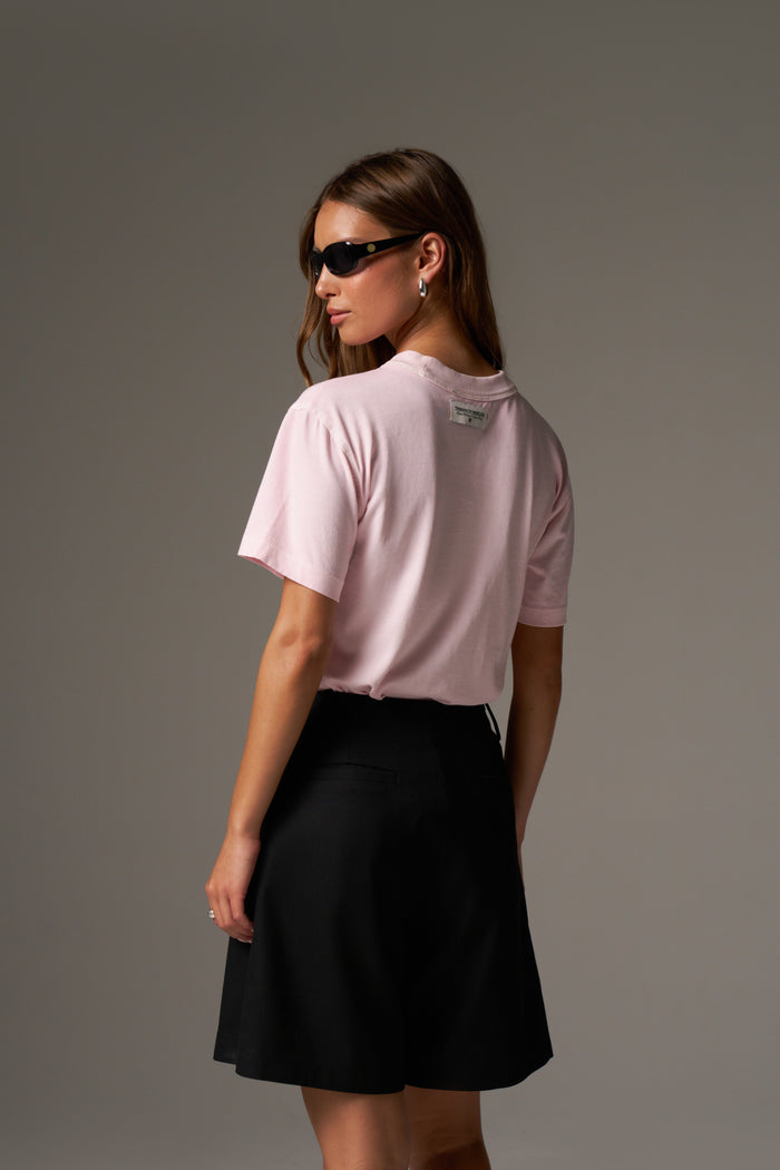 SHADOW PRINT EMBLEM T-SHIRT - WASHED PINK