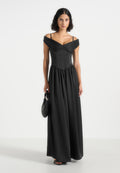 sia-off-shoulder-pleated-maxi-dress-black