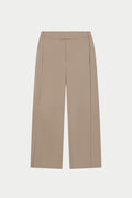 SIDE PLEAT WIDE LEG TAILORED TROUSERS - BEIGE