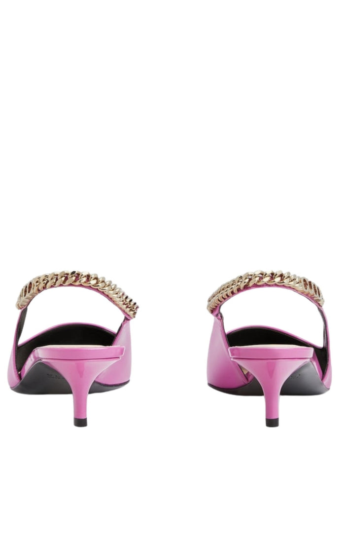 Gucci Signoria Patent Leather Slingback Pumps in pink