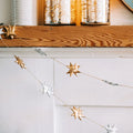 Silver and Gold Mini Star String Garland Wall Hanging - Fair Trade Made -Final Sale