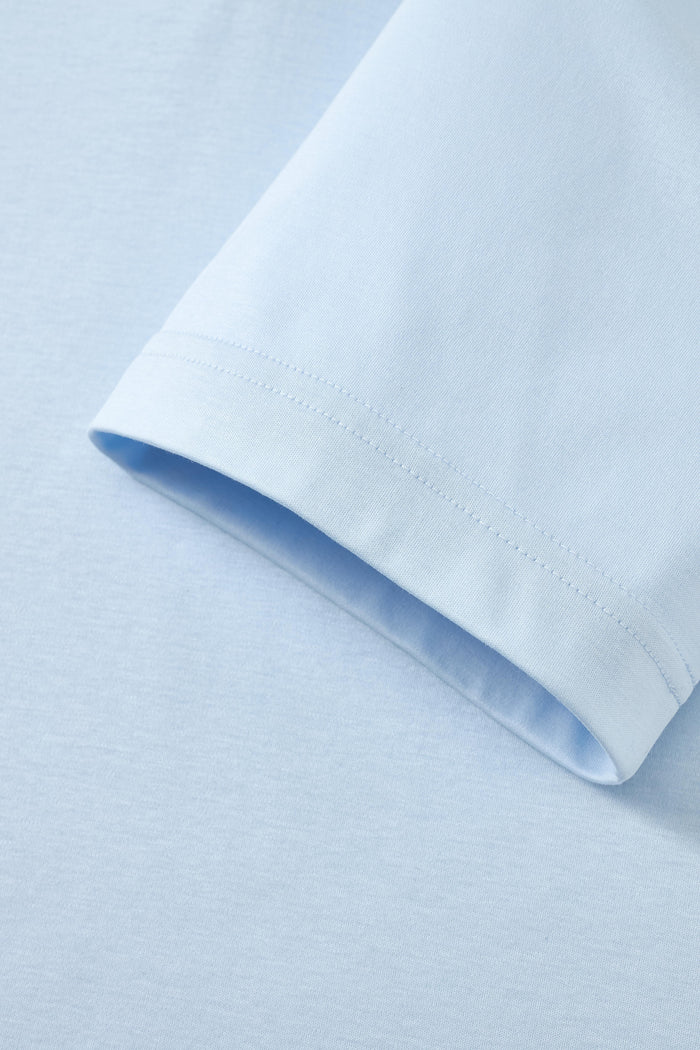 Sky Blue Buttonless Performance Polo - Atica Man