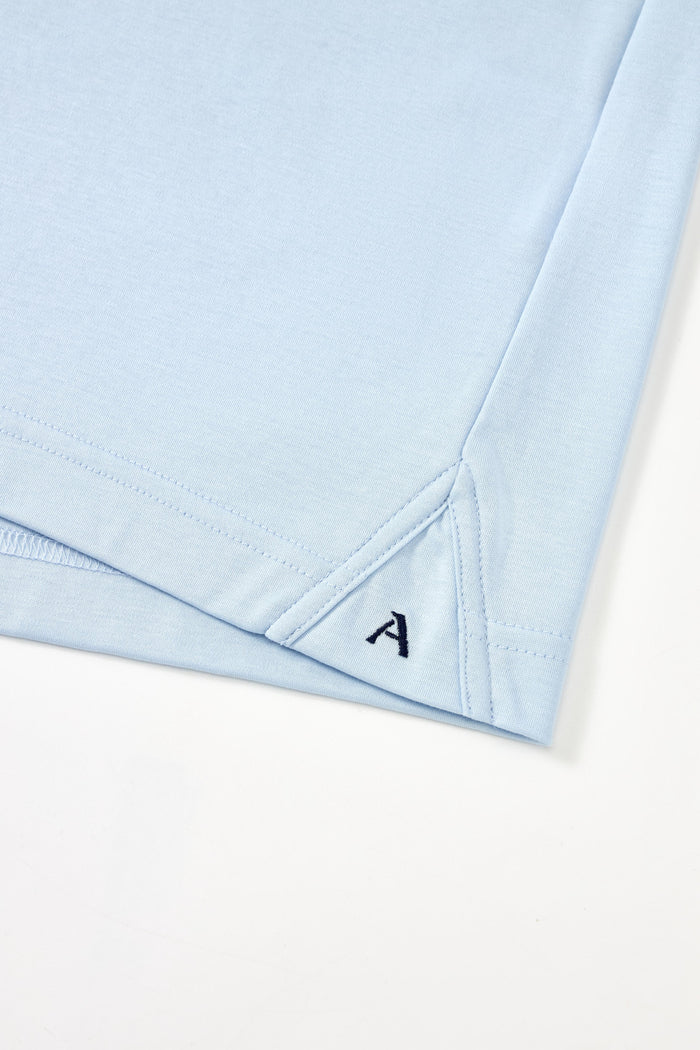 Sky Blue Buttonless Performance Polo - Atica Man