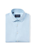 Short Sleeve Button Down Knit Shirt - Sky Blue - Atica Man