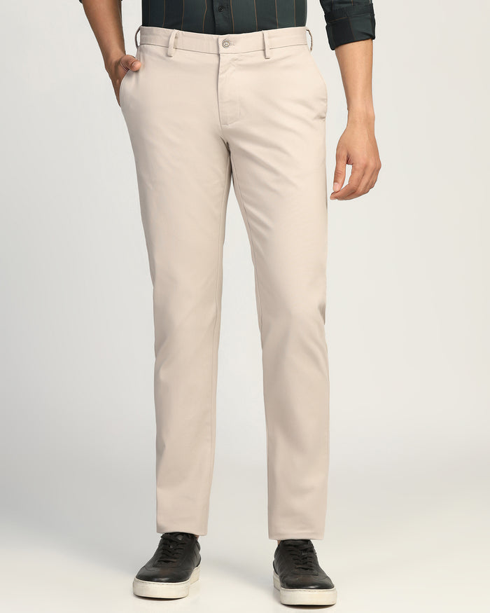 Slim Comfort B-95 Casual Beige Textured Khakis - Kary