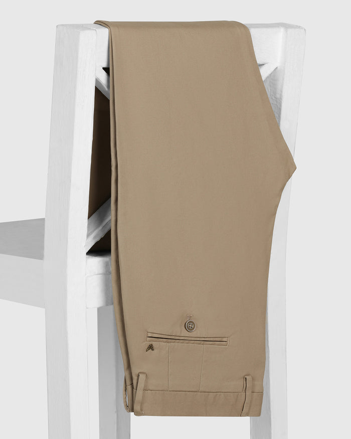 Slim Comfort B-95 Casual Brown Textured Khakis - Kary