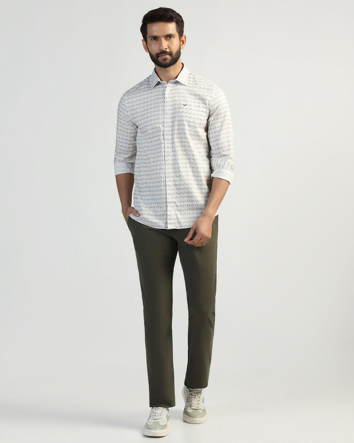 Slim Comfort B-95 Casual Olive Textured Khakis - Kary
