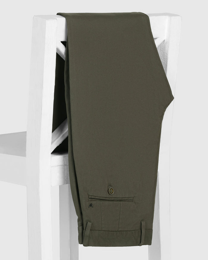 Slim Comfort B-95 Casual Olive Textured Khakis - Kary
