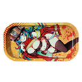 Rectangular yellow tray featuring a colorful anime-style female firefighter with blue hair and a red jacket.