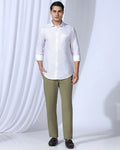 Sneaker Fit Casual Olive Solid Khakis - Ario