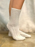 view of soft beige socks