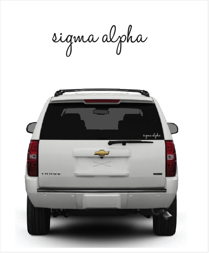Sorority Cursive Decal