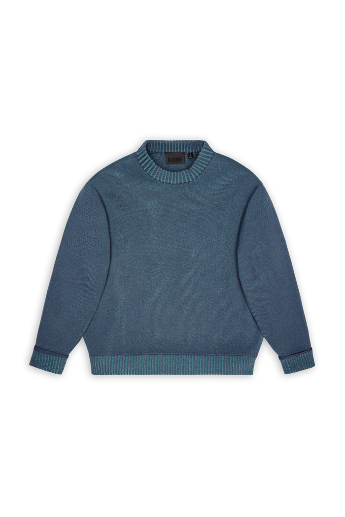 RAINS Sowa Knit Crew Neck Blue Dusk / Breeze Long Sleeve