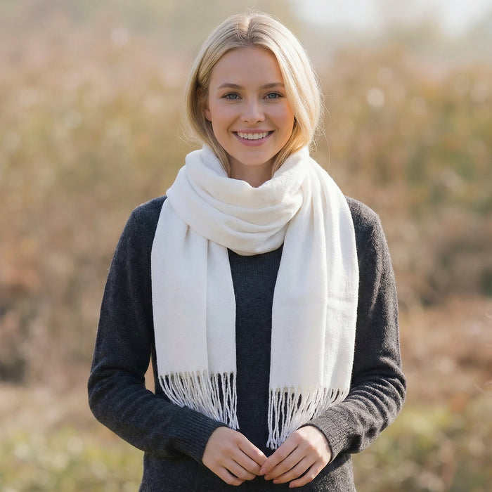 Sparkly Petra Pashmina Scarf (70x180cm) - Cloud White