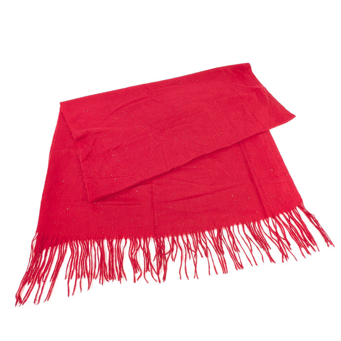 Sparkly Petra Pashmina Style Scarf (70x180cm) - Bright Red