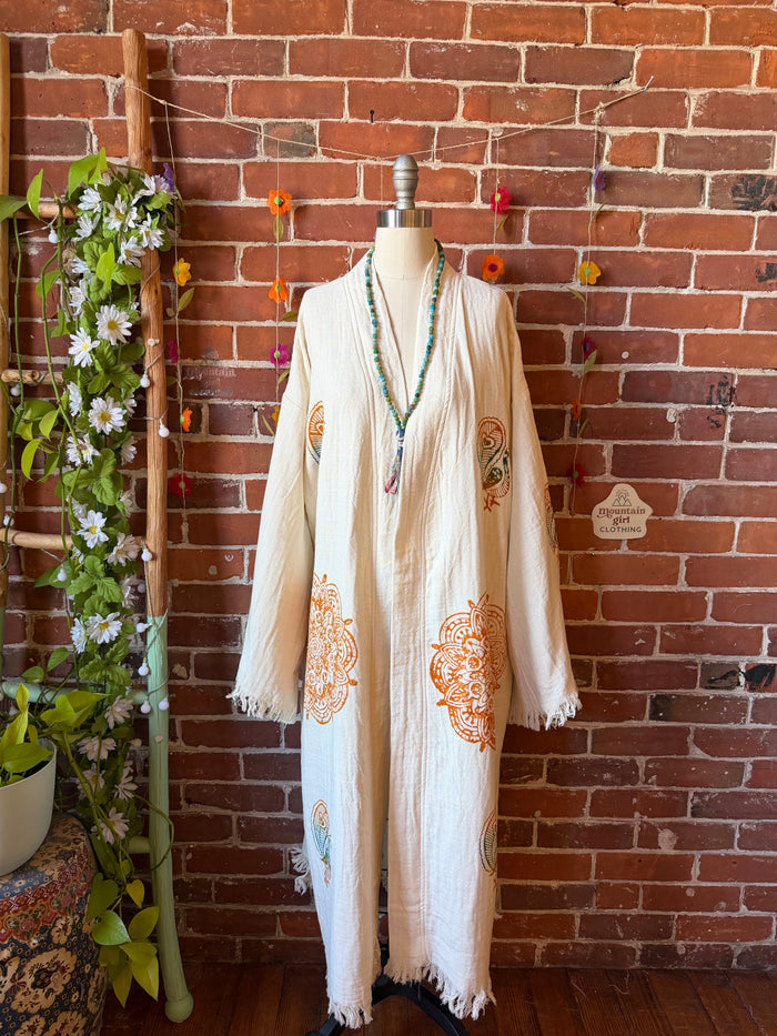 Spirit of Summer 100% Cotton Bell Sleeve Kimono Robe  - Fair Trade Made