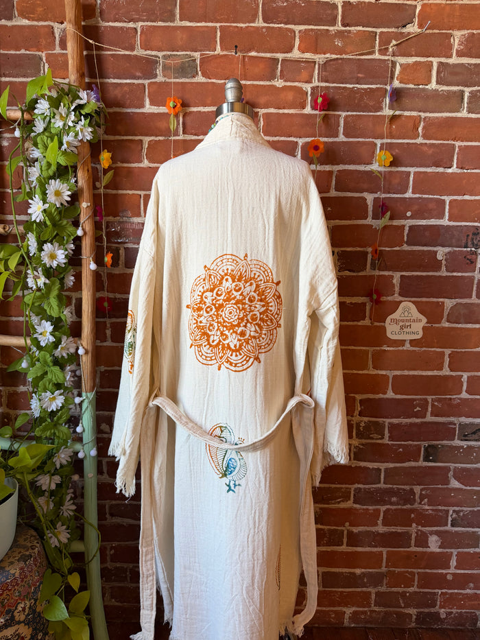 Spirit of Summer 100% Cotton Bell Sleeve Kimono Robe  - Fair Trade Made