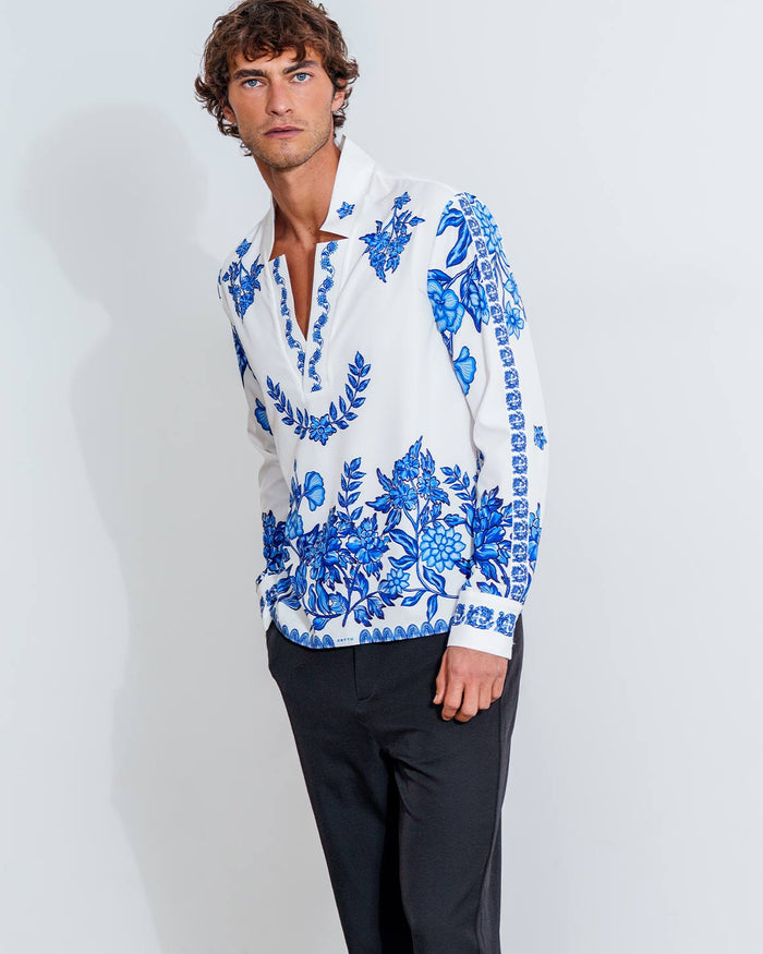 Star Neck Shirt Print