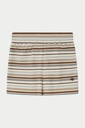 STRIPE MINI SHORTS - BEIGE