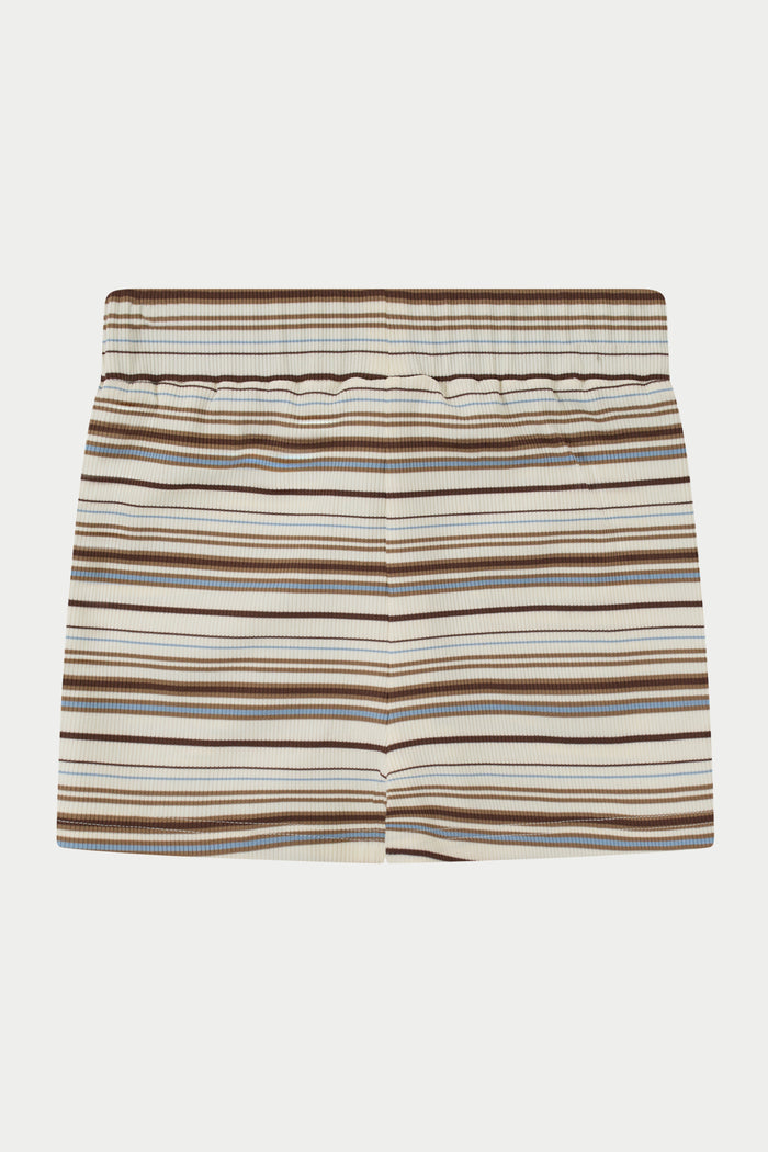STRIPE MINI SHORTS - BEIGE