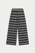 STRIPE WIDE LEG TROUSERS - BLACK