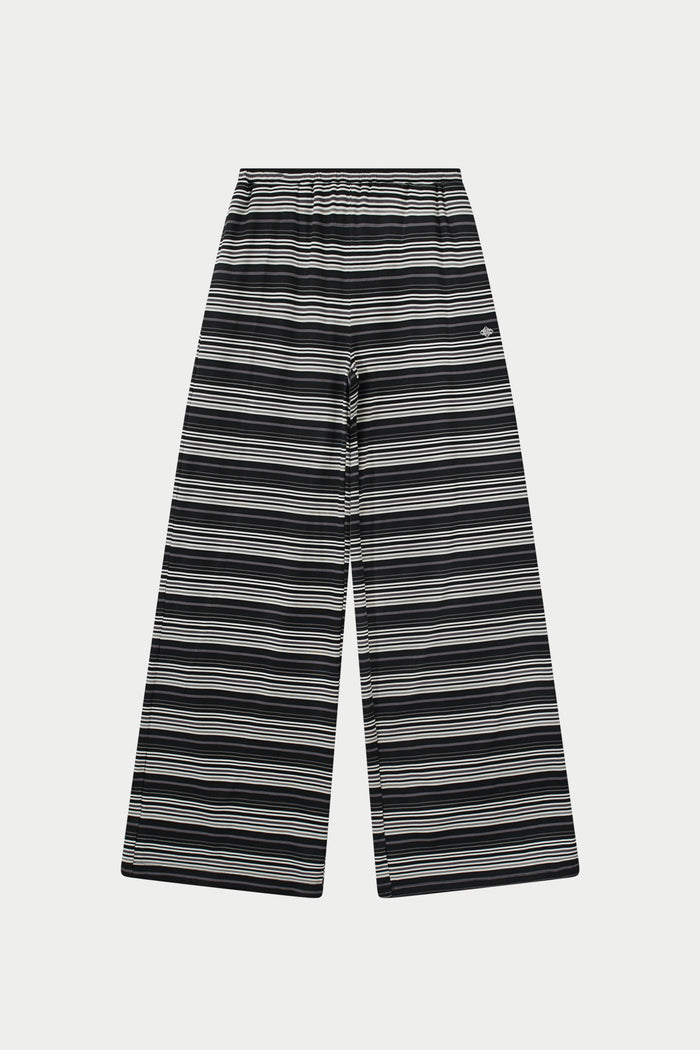 STRIPE WIDE LEG TROUSERS - BLACK
