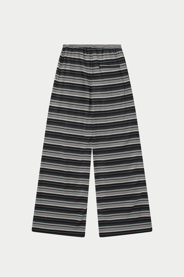 STRIPE WIDE LEG TROUSERS - BLACK
