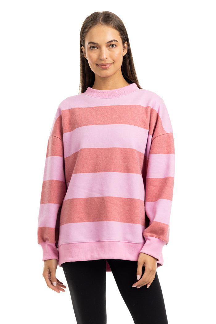 Striped Mockneck Sweatshirt