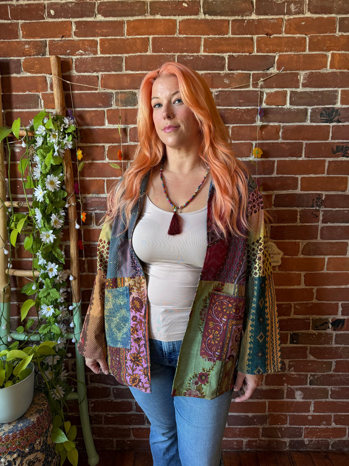 Sun Wanderer Reversible Patchwork Oversized Cotton Jacket - Fair Trade Made