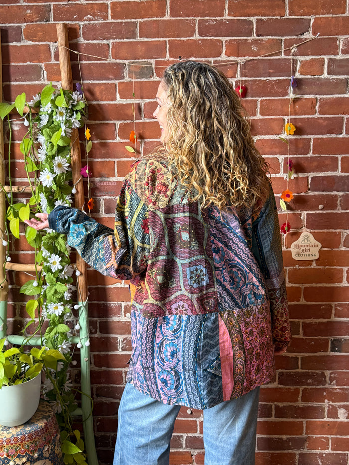 Sun Wanderer Reversible Patchwork Oversized Cotton Jacket - Fair Trade Made