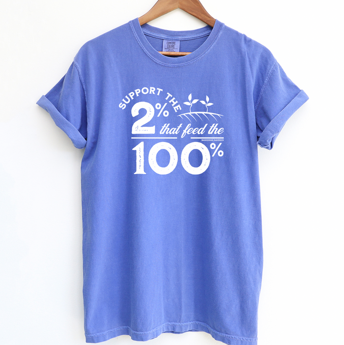 Support The 2% White Ink– Comfort Colors T-Shirt