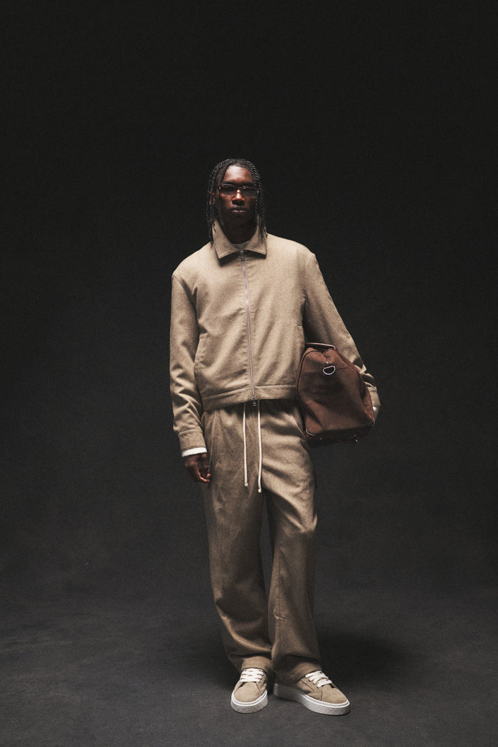 TAILORED HERRINGBONE JACKET - BEIGE