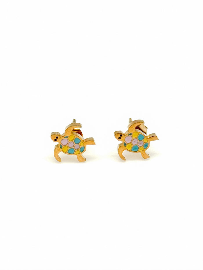 Gold turtle earrings