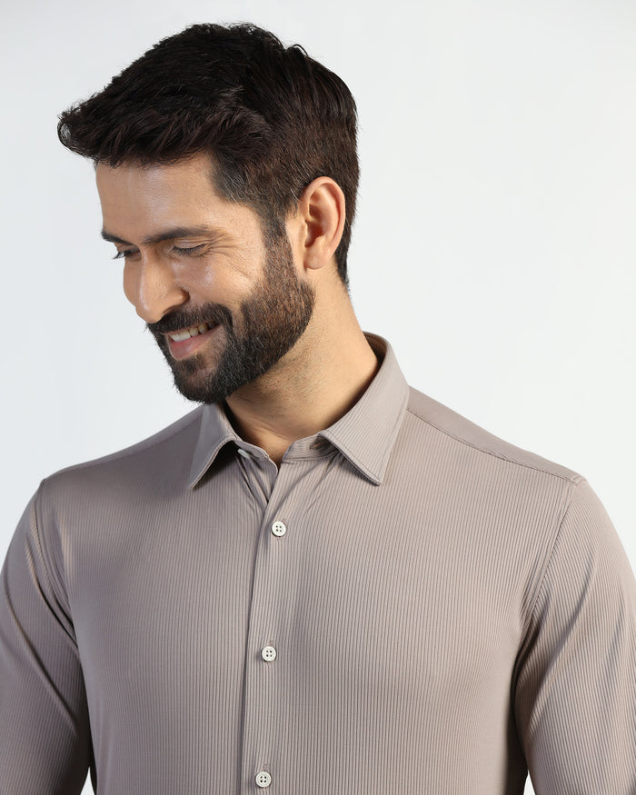 TechPro Formal Grey Stripe Shirt - Abil