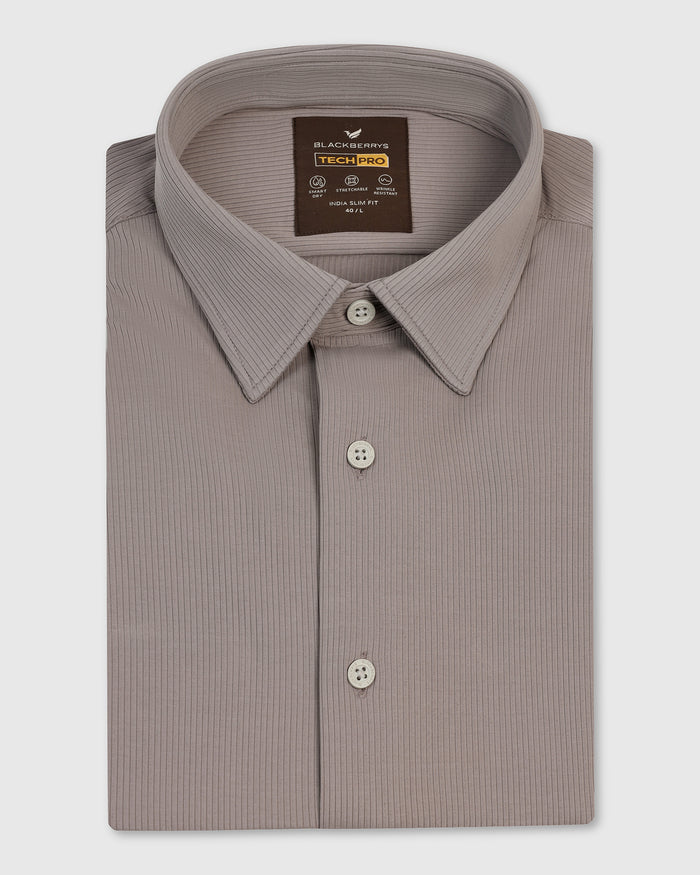 TechPro Formal Grey Stripe Shirt - Abil