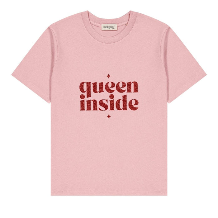 Tee-shirt pailleté femme - Message "Queen Inside" tee-shirt MELLIPOU