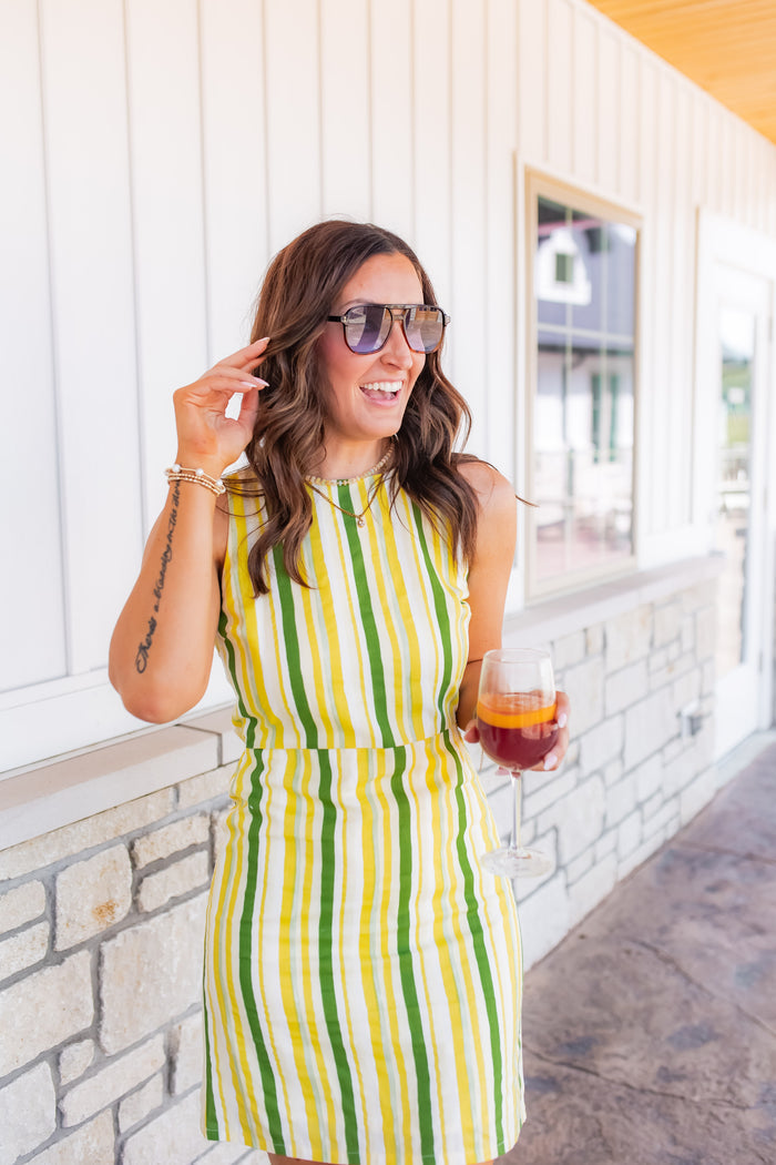 The Riviera Stripe Dress - One Eleven Olive Boutique