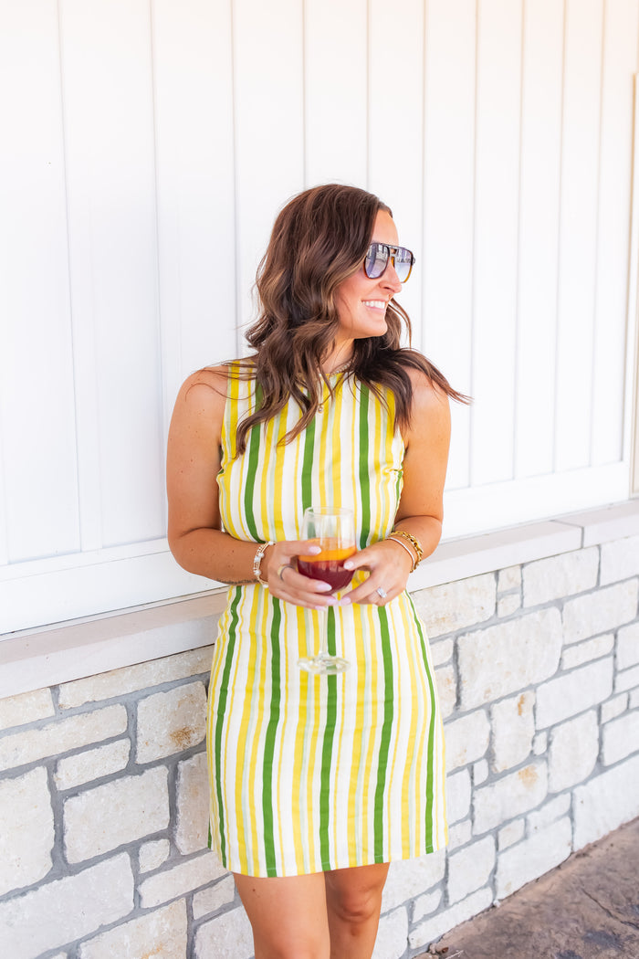 The Riviera Stripe Dress - One Eleven Olive Boutique