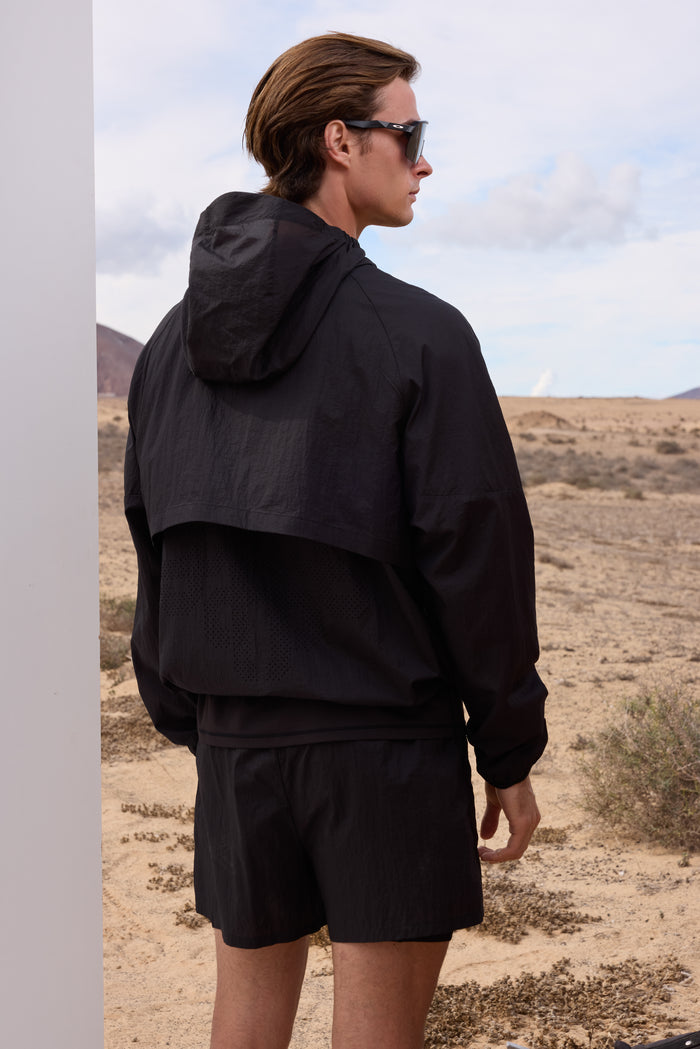 TRANSLUCENT WINDBREAKER - BLACK
