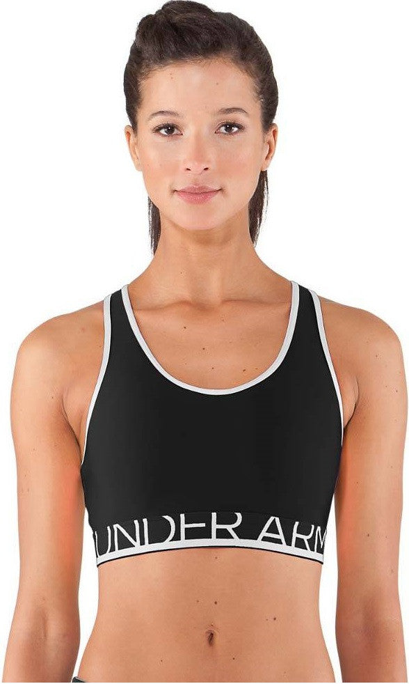 Under Armour Women's HeatGear Sports Bra (Black / White) 1236768-001