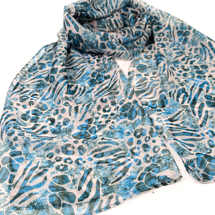 Walk On The Wild Side Scarf - Teal (50x180cm) - Exclusive Design