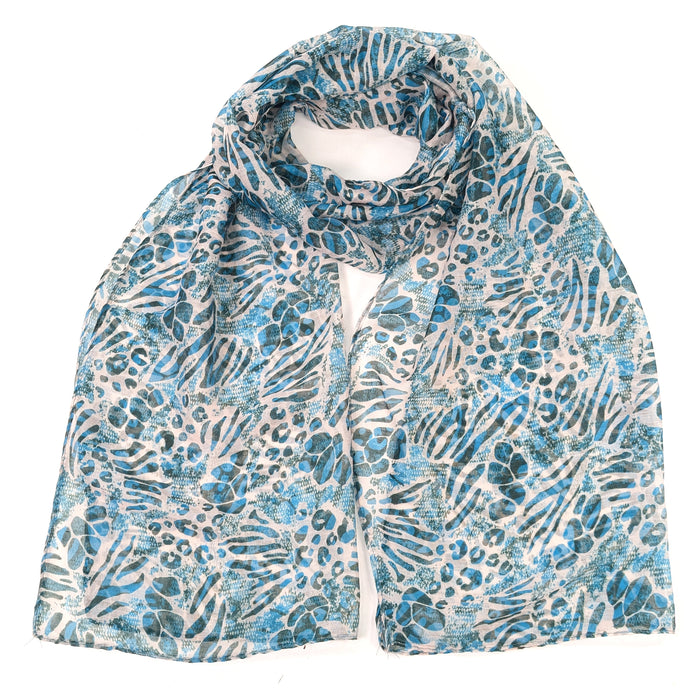 Walk On The Wild Side Scarf - Teal (50x180cm) - Exclusive Design