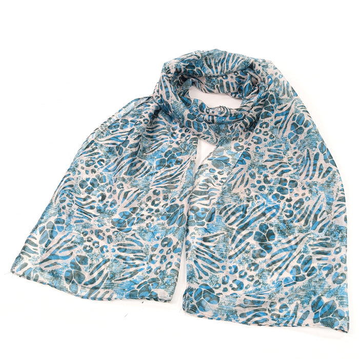 Walk On The Wild Side Scarf - Teal (50x180cm) - Exclusive Design