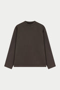 WASHED LONG SLEEVE T-SHIRT - BROWN
