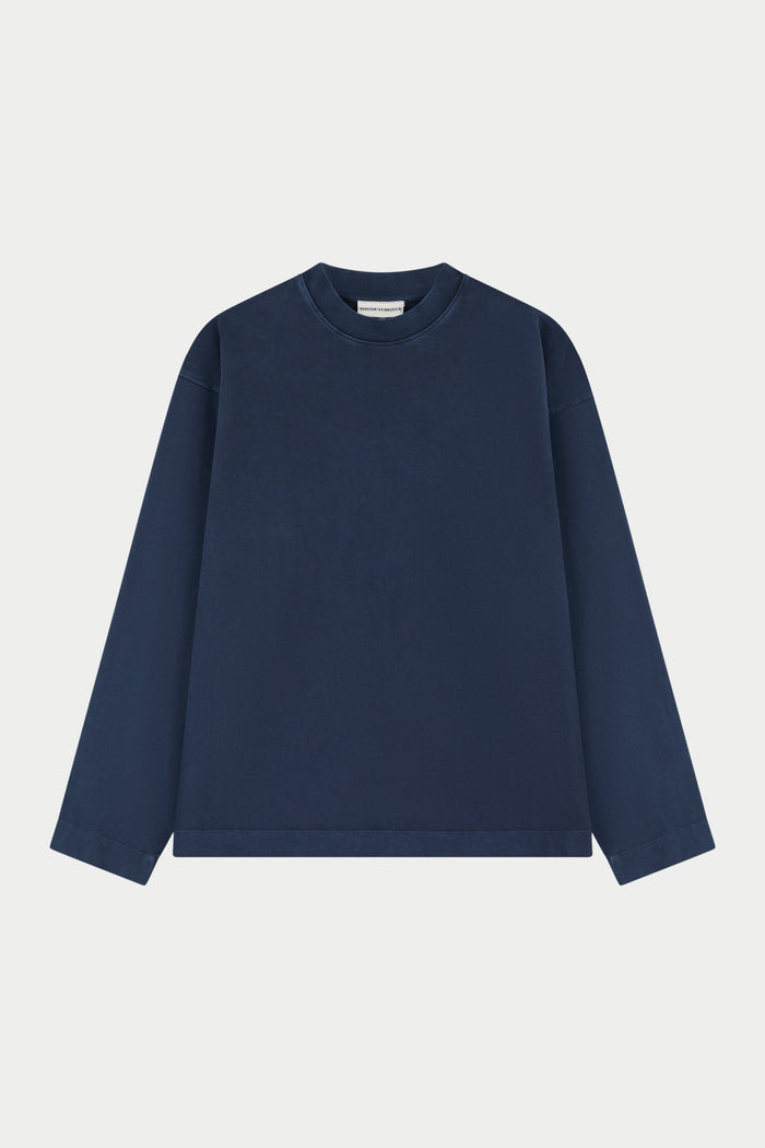 WASHED LONG SLEEVE T-SHIRT - NAVY