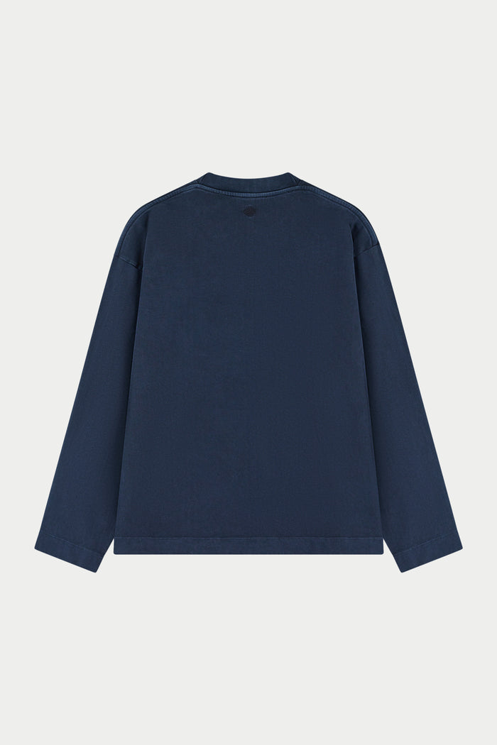 WASHED LONG SLEEVE T-SHIRT - NAVY