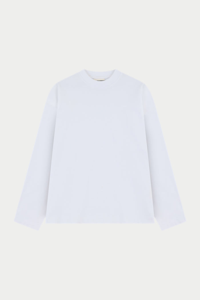 WASHED LONG SLEEVE T-SHIRT - WHITE