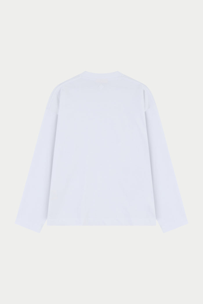 WASHED LONG SLEEVE T-SHIRT - WHITE